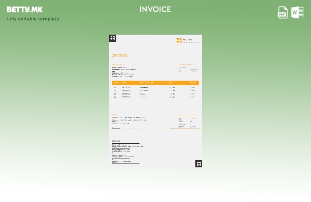 Шаблон за бесплатна конференциска фактура во модерен стил
